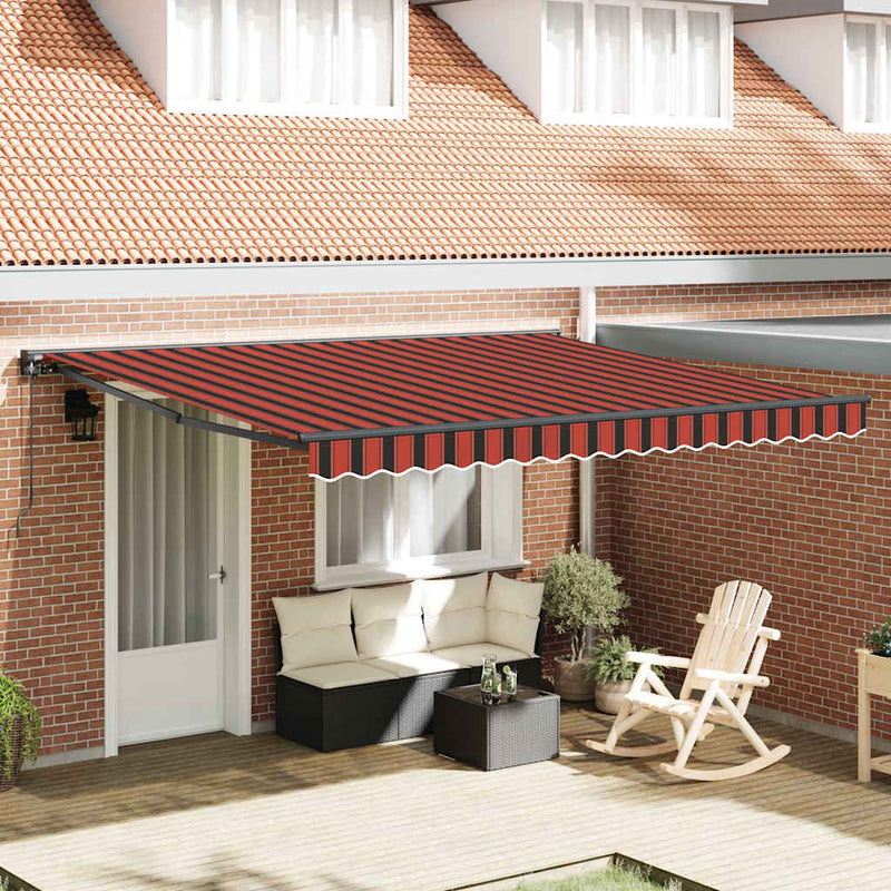 vidaXL Behúzható napellenző Narancs és Barna 400x300 cm szövet