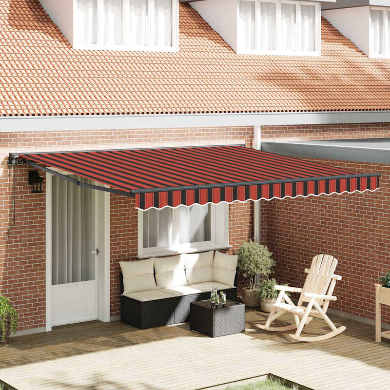 vidaXL Behúzható napellenző Narancs és Barna 400x300 cm szövet