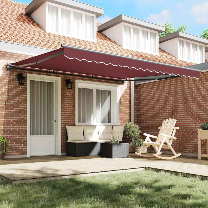 vidaXL Elektromos Félautomata Napernyő Burgundi Vörös 400x300 cm