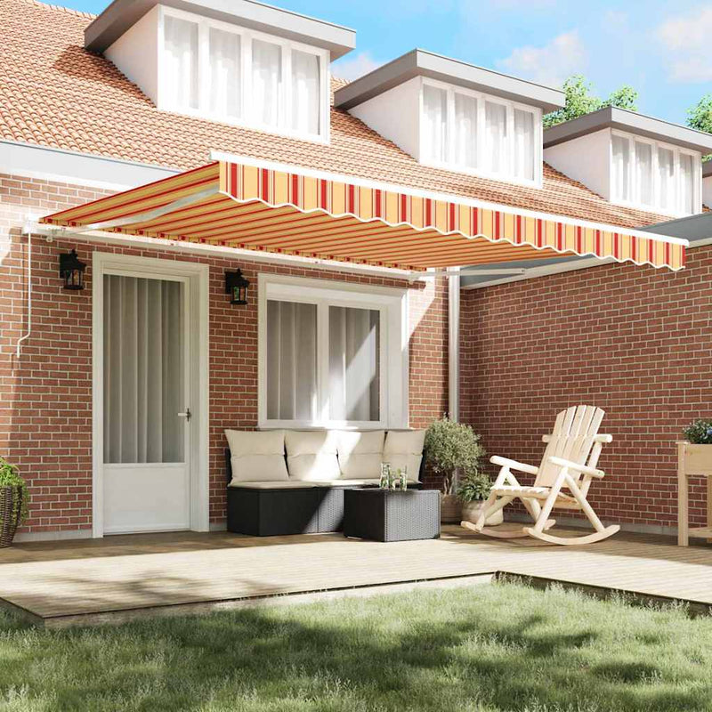 vidaXL Behúzható napellenző sárga és narancssárga 400 × 300 cm