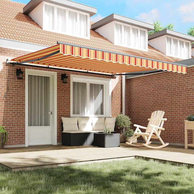 vidaXL Behúzható napellenző sárga és narancssárga 400 × 300 cm szövet