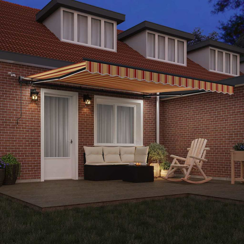 vidaXL Behúzható napellenző sárga és narancssárga 400 × 300 cm szövet