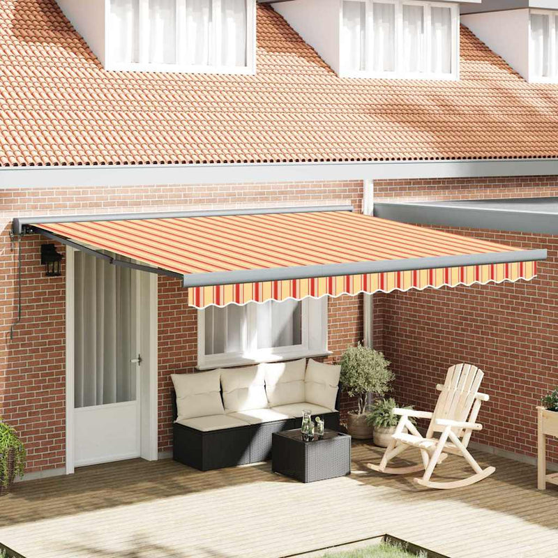 vidaXL Behúzható napellenző sárga és narancssárga 400 × 300 cm