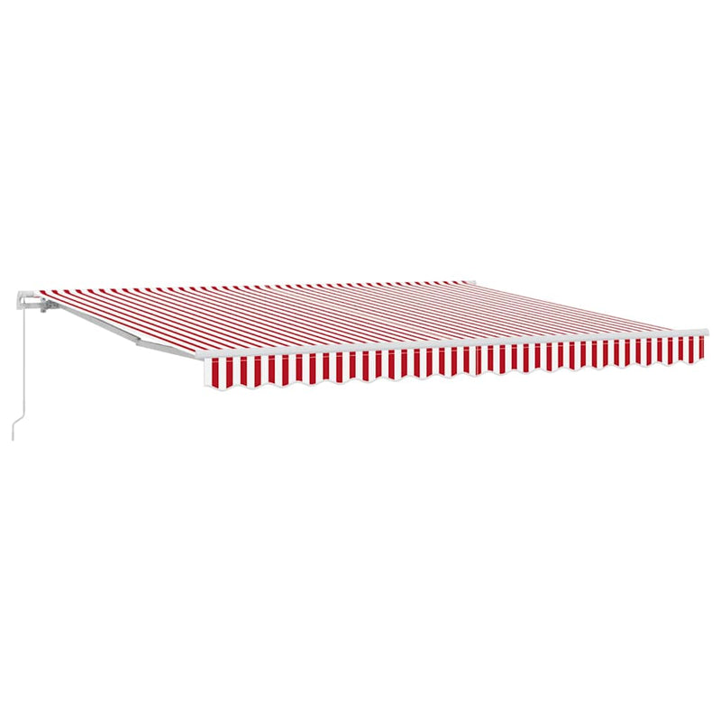 vidaXL Behúzható napellenző Piros és fehér 400 × 300 cm Poliészter