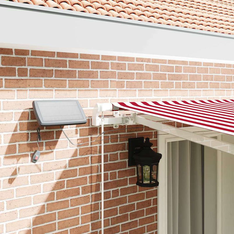 vidaXL Behúzható napellenző Piros és fehér 400 ×300 cm szövet