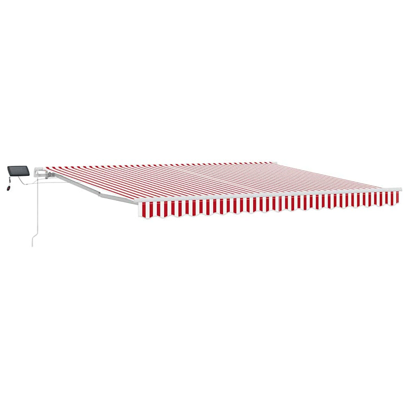 vidaXL Behúzható napellenző Piros és fehér 400 ×300 cm szövet