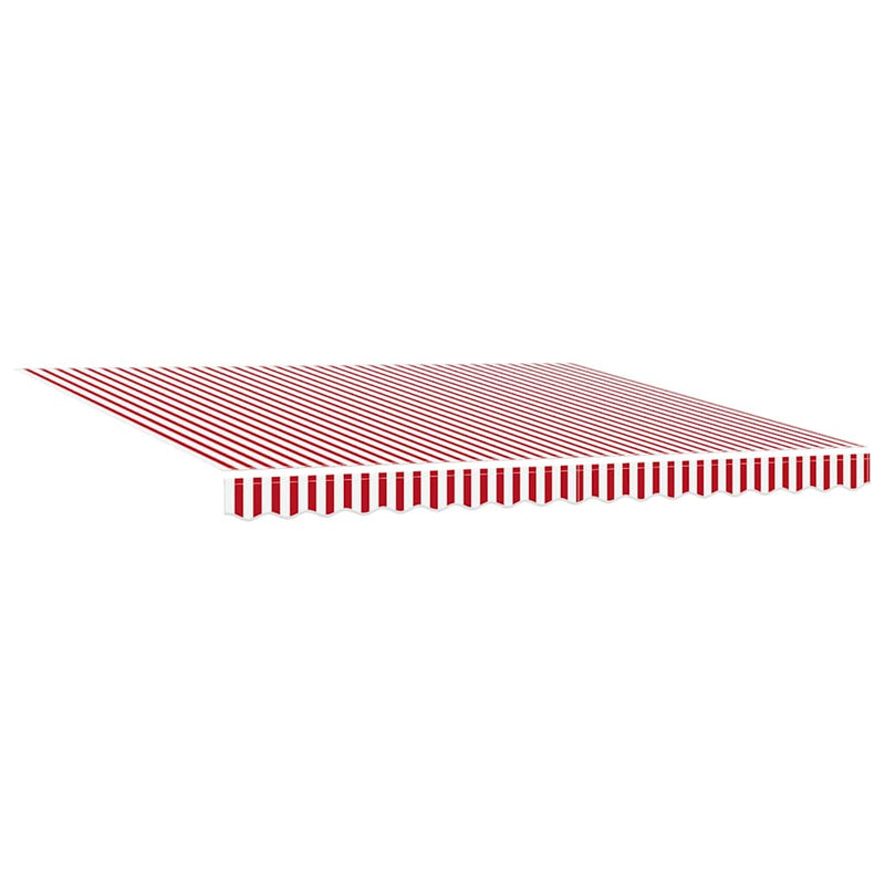 vidaXL Behúzható napellenző Piros és fehér 400 × 300 cm szövet