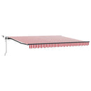vidaXL Behúzható napellenző Piros és fehér 400 × 300 cm szövet