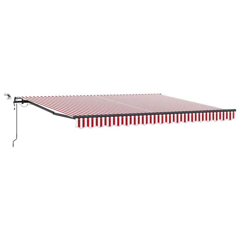 vidaXL Behúzható napellenző with Piros és fehér 400 × 300 cm szövet