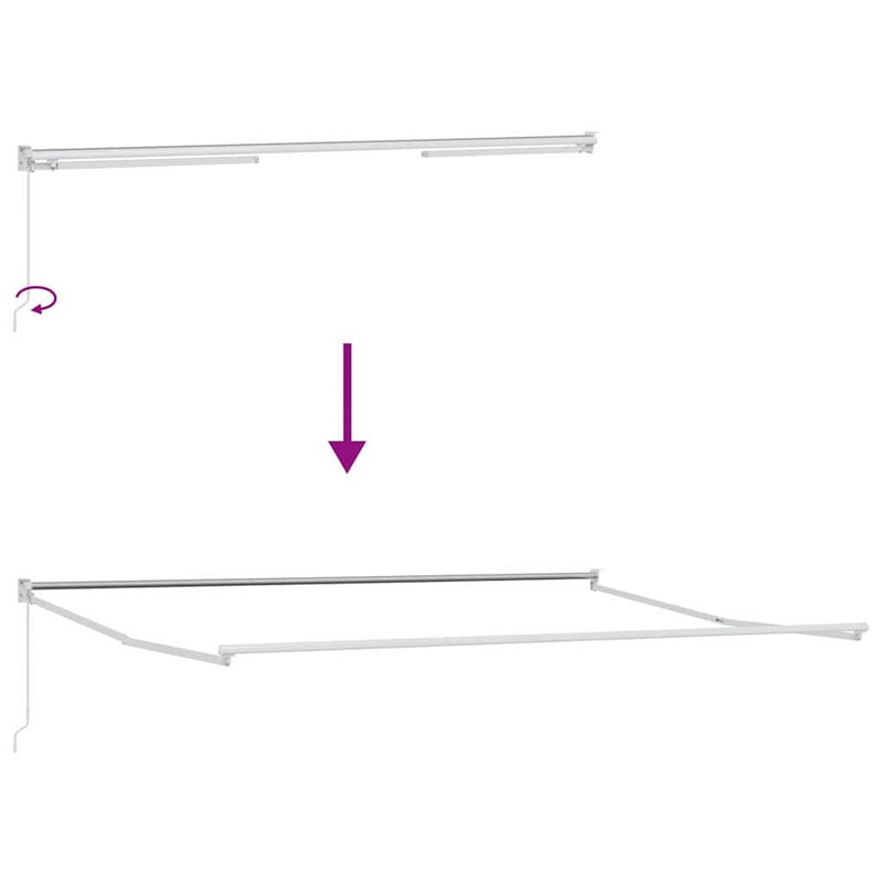 vidaXL Behúzható napellenző Piros és fehér 400 × 300 cm Poliészter