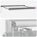 vidaXL Behúzható napellenző Piros és fehér 400 × 300 cm Szövet, Fém