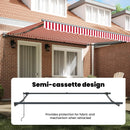 vidaXL Napernyő keret Piros és Fehér 400 × 300 cm