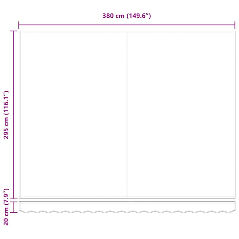 vidaXL Behúzható napellenző Piros és fehér csíkos 400x300 cm szövet