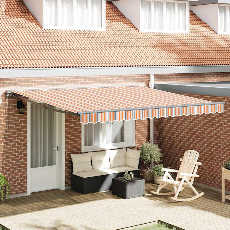 vidaXL Behúzható napellenző Tarka csíkos 400x300 cm szövet