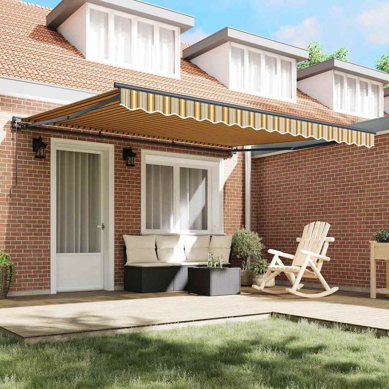 vidaXL Behúzható napellenző Tarka csíkos 400x300 cm szövet