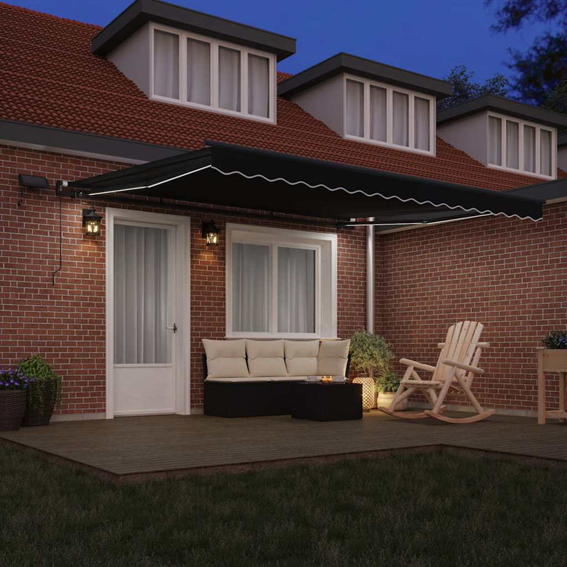 vidaXL Behúzható napellenző Fekete 400 × 300 cm szövet