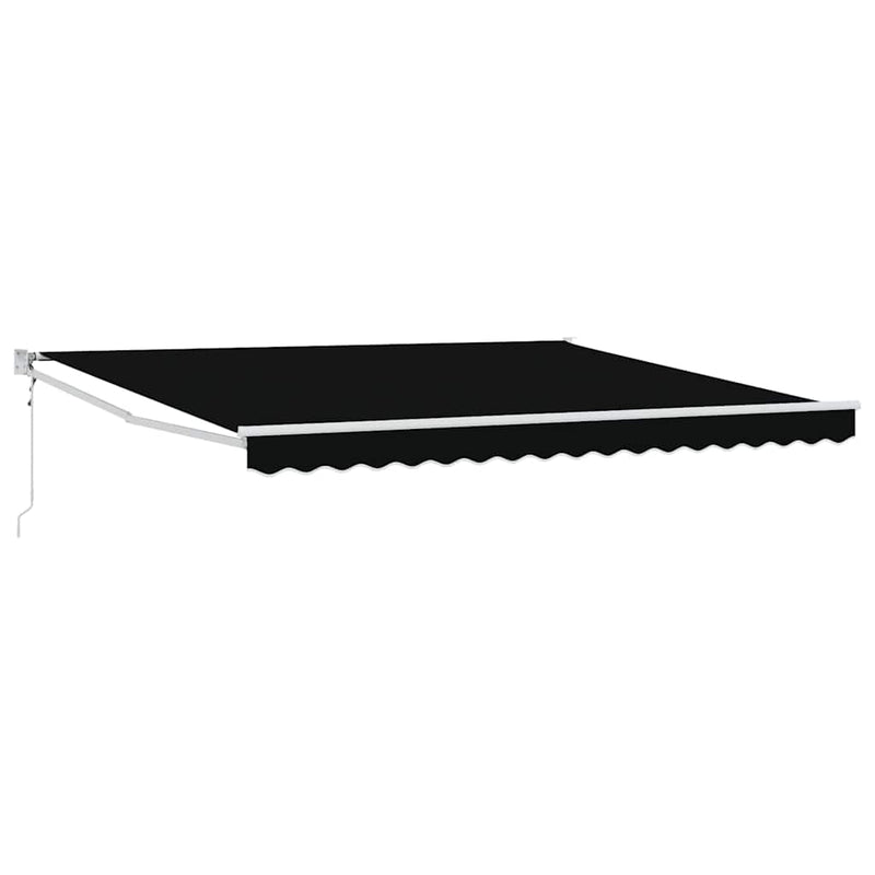 vidaXL Behúzható napellenző Fekete 400 × 300 cm Poliészter