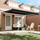 vidaXL Behúzható napellenző Fekete 400 × 300 cm Poliészter