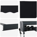 vidaXL Behúzható napellenző Fekete 400 × 300 cm Szövet, Fém