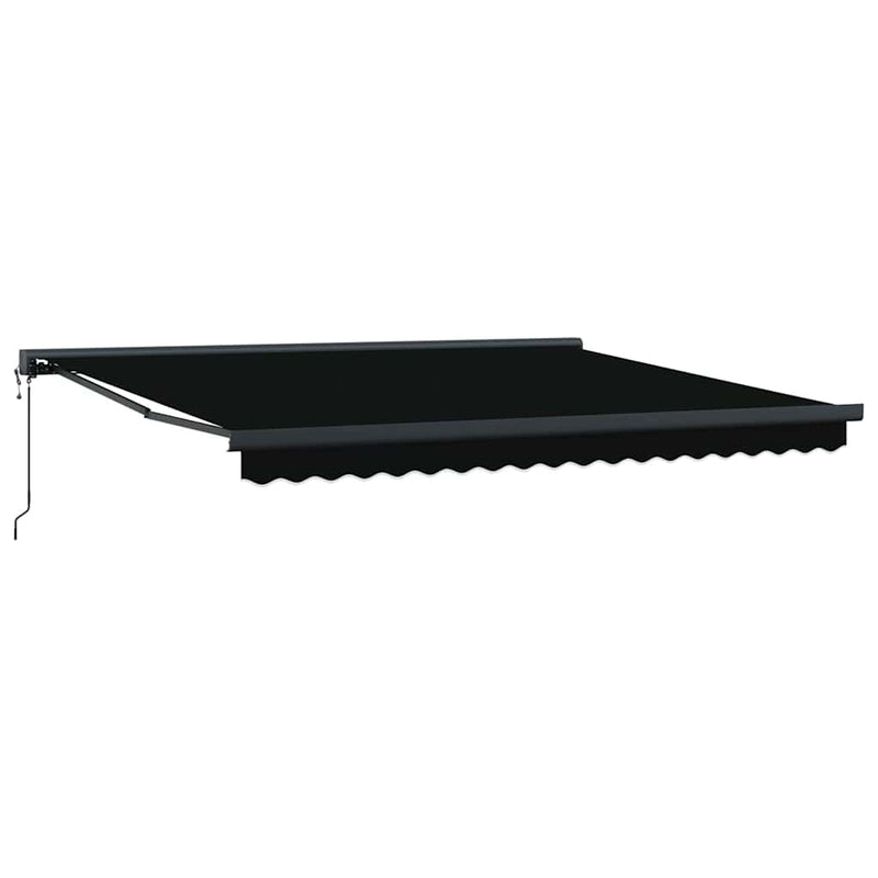 vidaXL Behúzható napellenző Fekete 400 × 300 cm Szövet, Fém