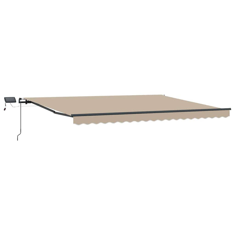 vidaXL Behúzható napellenző LED -es lámpákkal Bézs 400 × 300 cm szövet