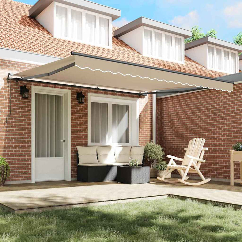 vidaXL Behúzható napellenző Bézs 400 × 300 cm szövet