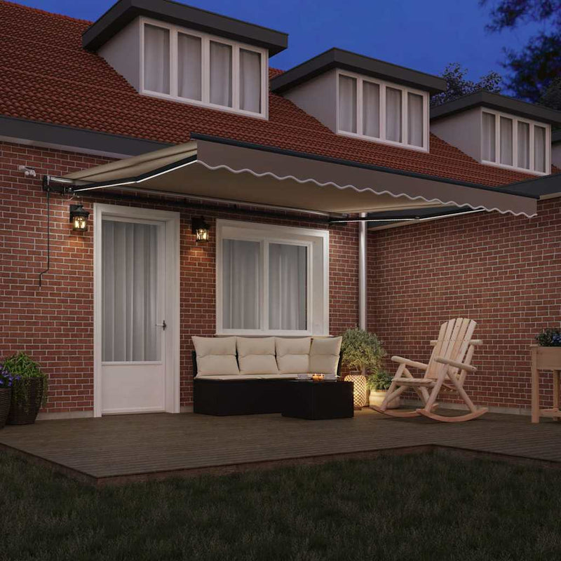 vidaXL Behúzható napellenző tartalmaz Bézs 400 × 300 cm szövet