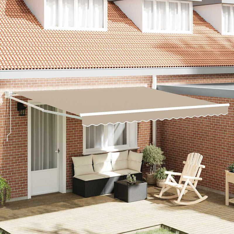 vidaXL Behúzható napellenző Bézs 400 × 300 cm Poliészter