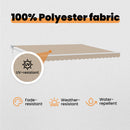 vidaXL Napernyő Bézs 400 × 300 cm Poliészter és fém