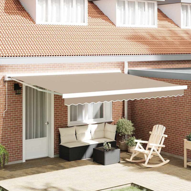 vidaXL Behúzható napellenző Bézs 400 ×300 cm Szövet és Fém