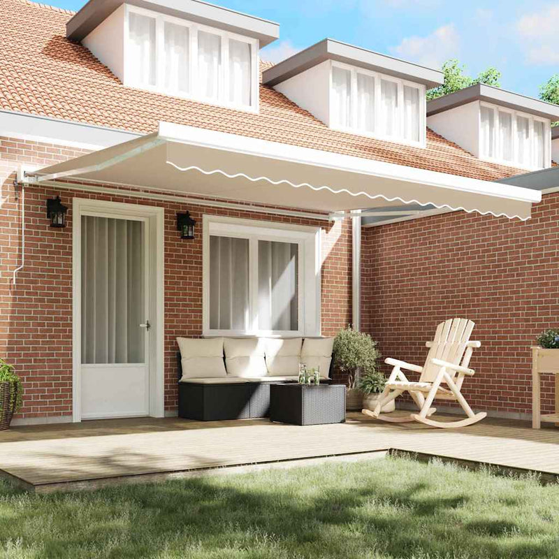 vidaXL Behúzható napellenző Bézs 400 ×300 cm Szövet és Fém