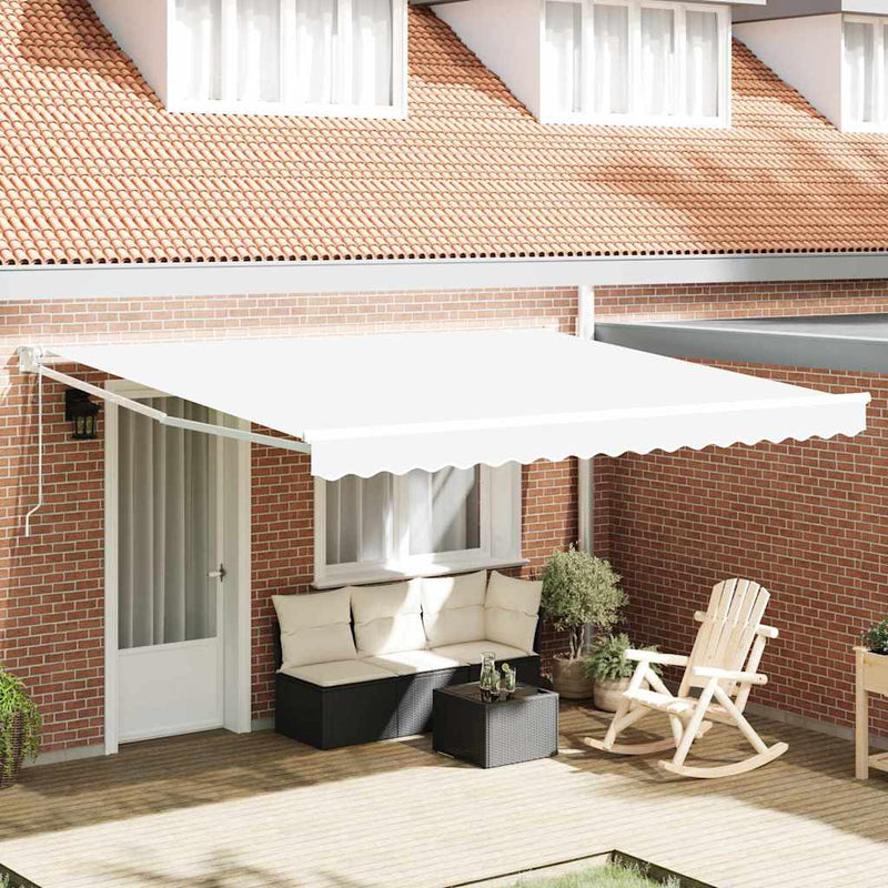vidaXL Behúzható napellenző Fehér 400 × 300 cm Poliészter