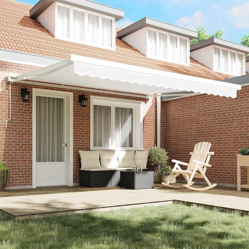 vidaXL Behúzható napellenző Fehér 400 ×300 cm Szövet és Fém