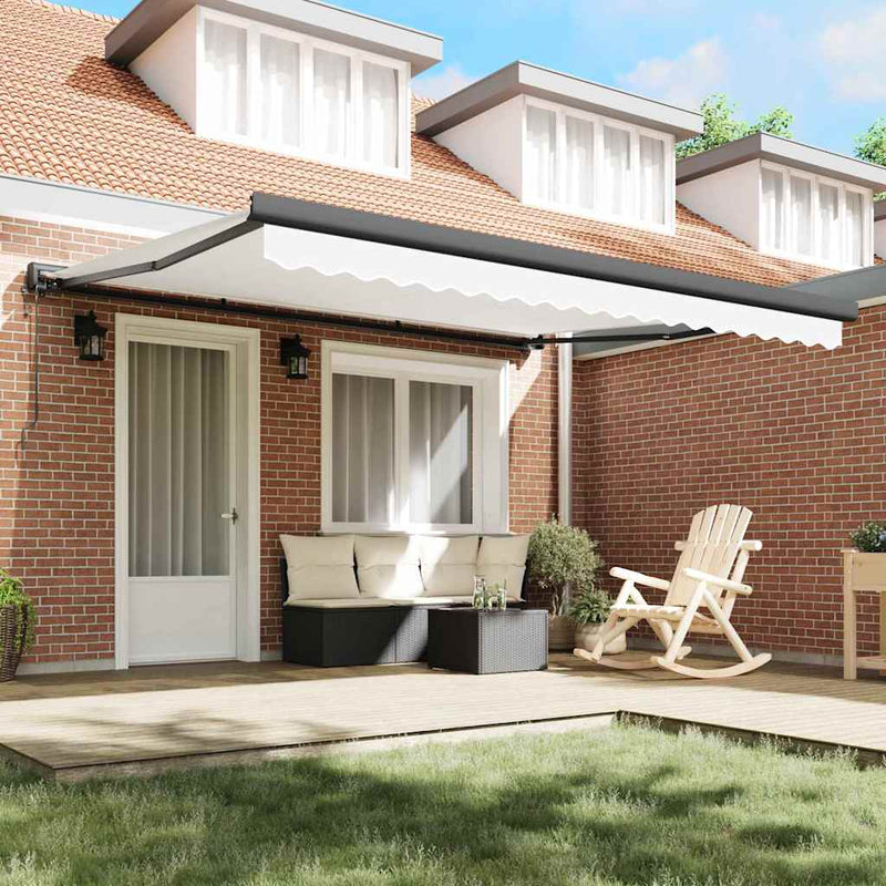 vidaXL Behúzható napellenző Fehér 400 × 300 cm Szövet, Fém