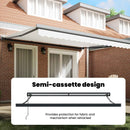 vidaXL Behúzható napellenző Fehér 400 × 300 cm Szövet és Fém