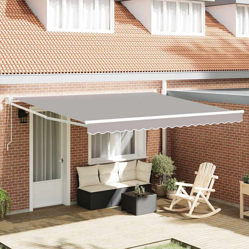 vidaXL Behúzható napellenző Világosszürke 400 × 300 cm Poliészter