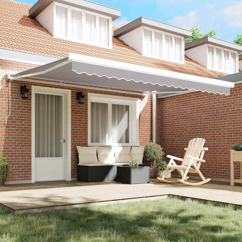 vidaXL Behúzható napellenző Világosszürke 400 ×300 cm Szövet és Fém