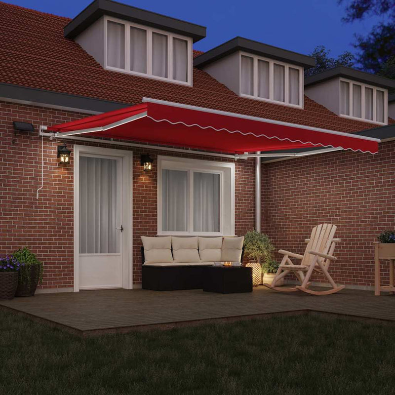 vidaXL Behúzható napellenző tartalmaz Piros 400 ×300 cm szövet