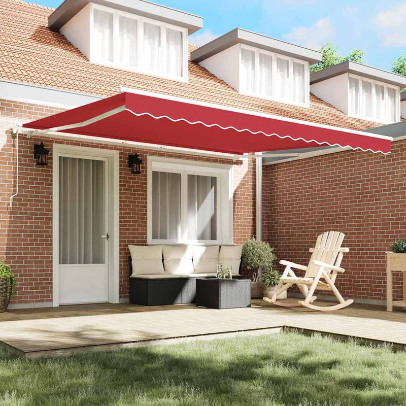 vidaXL Behúzható napellenző 400 × 300 cm Piros
