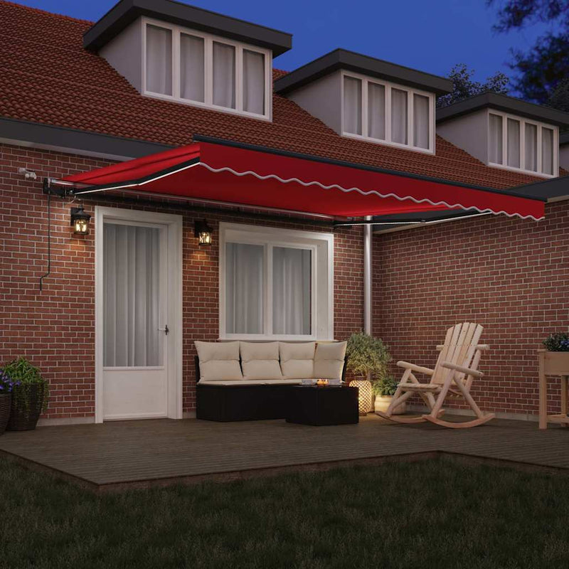 vidaXL Behúzható napellenző with Piros 400 × 300 cm szövet