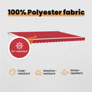 vidaXL Behúzható napellenző Piros 400 × 300 cm Poliészter és fém