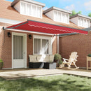 vidaXL Napernyő Piros 400 × 300 cm Poliészter és fém