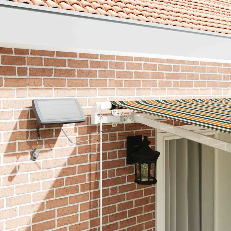 vidaXL Behúzható napellenző tartalmaz Zöld és sárga 400 ×300 cm szövet