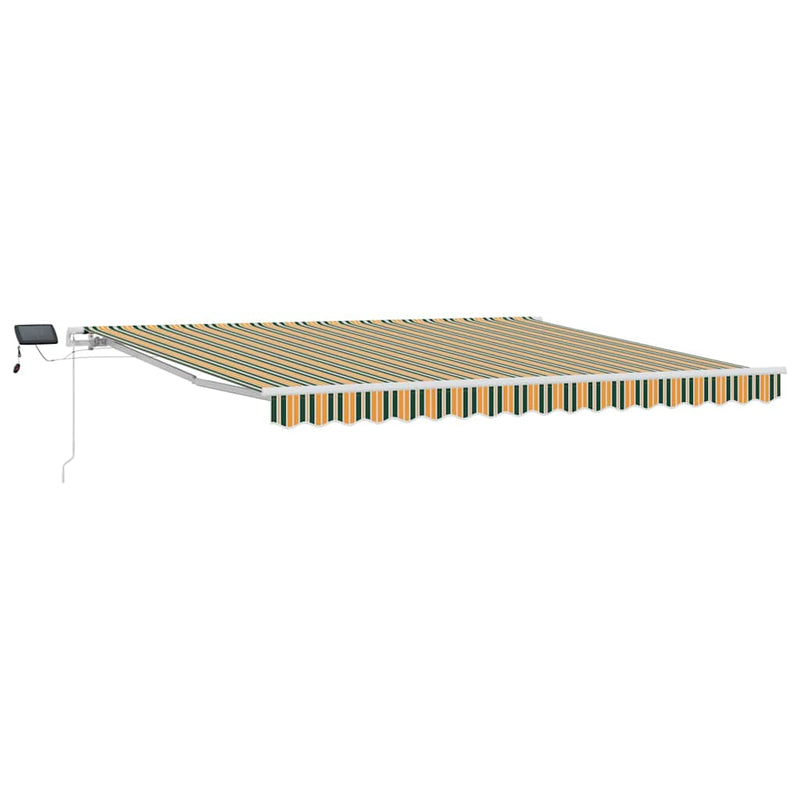 vidaXL Behúzható napellenző tartalmaz Zöld és sárga 400 ×300 cm szövet