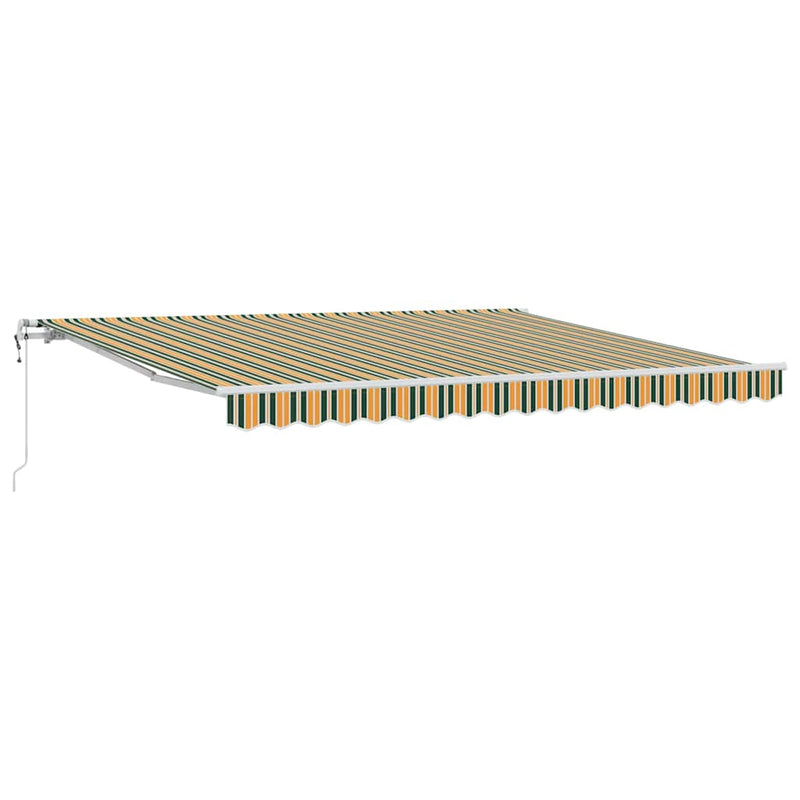 vidaXL Behúzható napellenző 400 × 300 cm Zöld és sárga