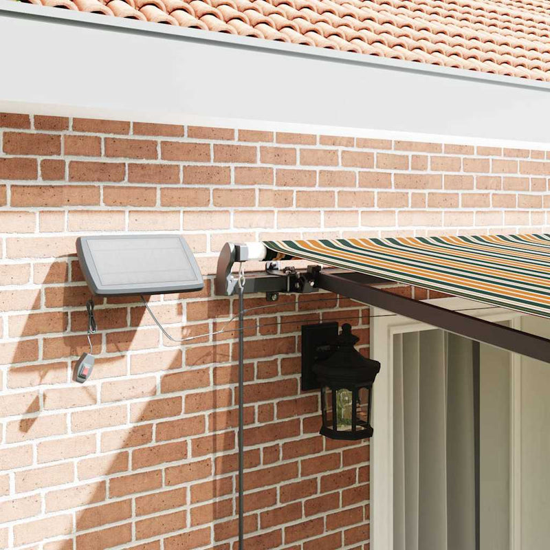 vidaXL Behúzható napellenző Zöld és sárga 400 ×300 cm szövet