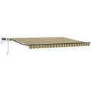 vidaXL Behúzható napellenző Zöld és sárga 400 ×300 cm szövet