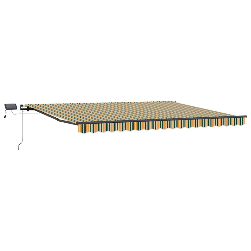 vidaXL Behúzható napellenző Zöld és sárga 400 ×300 cm szövet