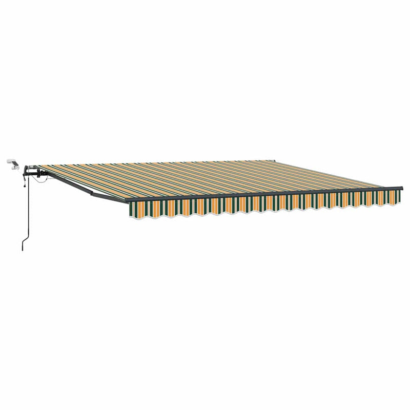 vidaXL Behúzható napellenző Zöld és sárga 400 × 300 cm szövet