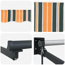 vidaXL Behúzható napellenző Zöld és sárga 400 × 300 cm Poliészter